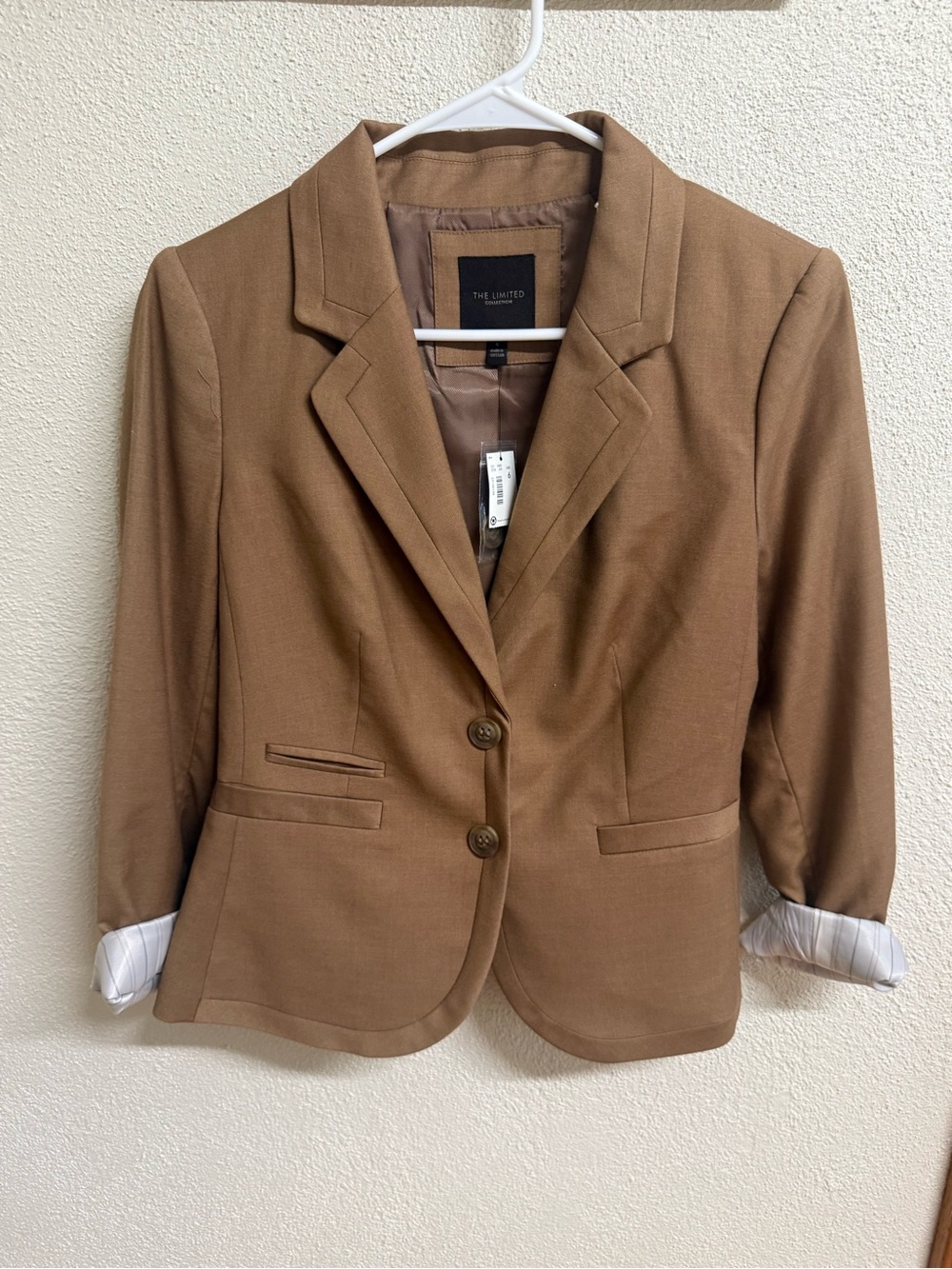 The Limited Women's Camel Brown Single-Breasted Blazer